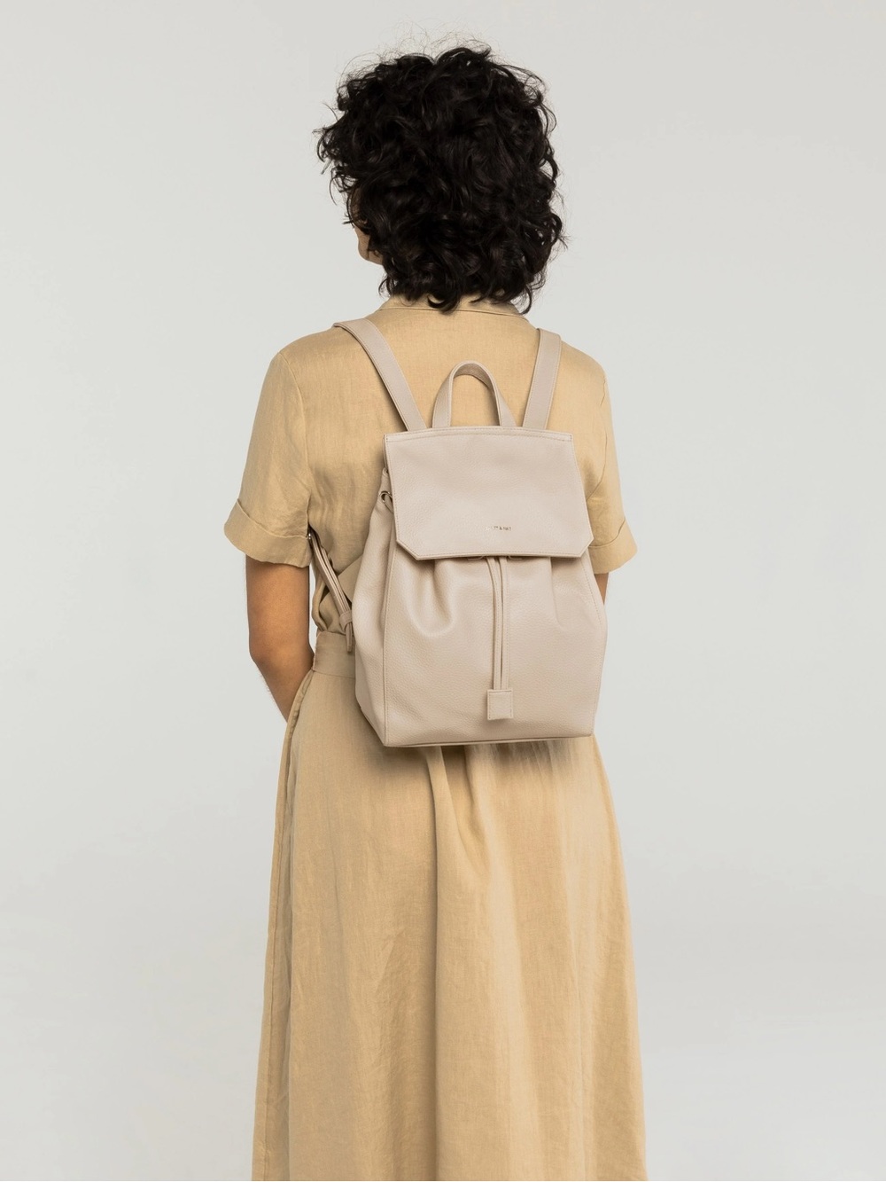 NWT Matt & Nat Vegan Leather Backpack Purse - Stone/Cream Colour